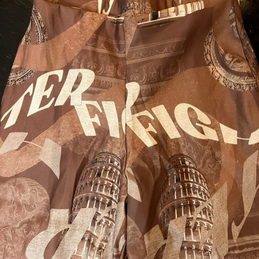 matching chocolate brown printed set - Picture 3 of 10